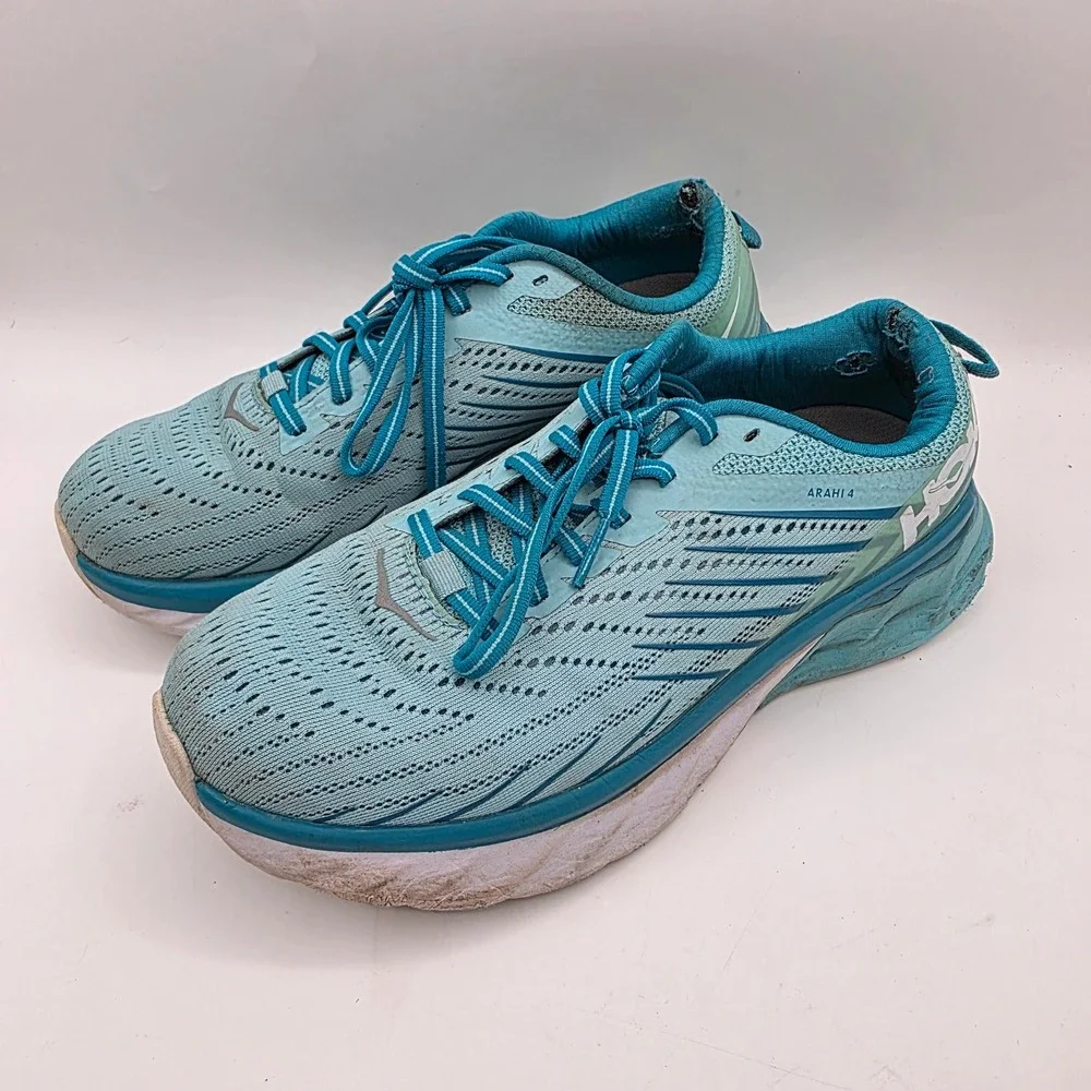 Hoka One One Arahi 4 Blue Aqua Running Shoes Womens Size 7 ASCS
